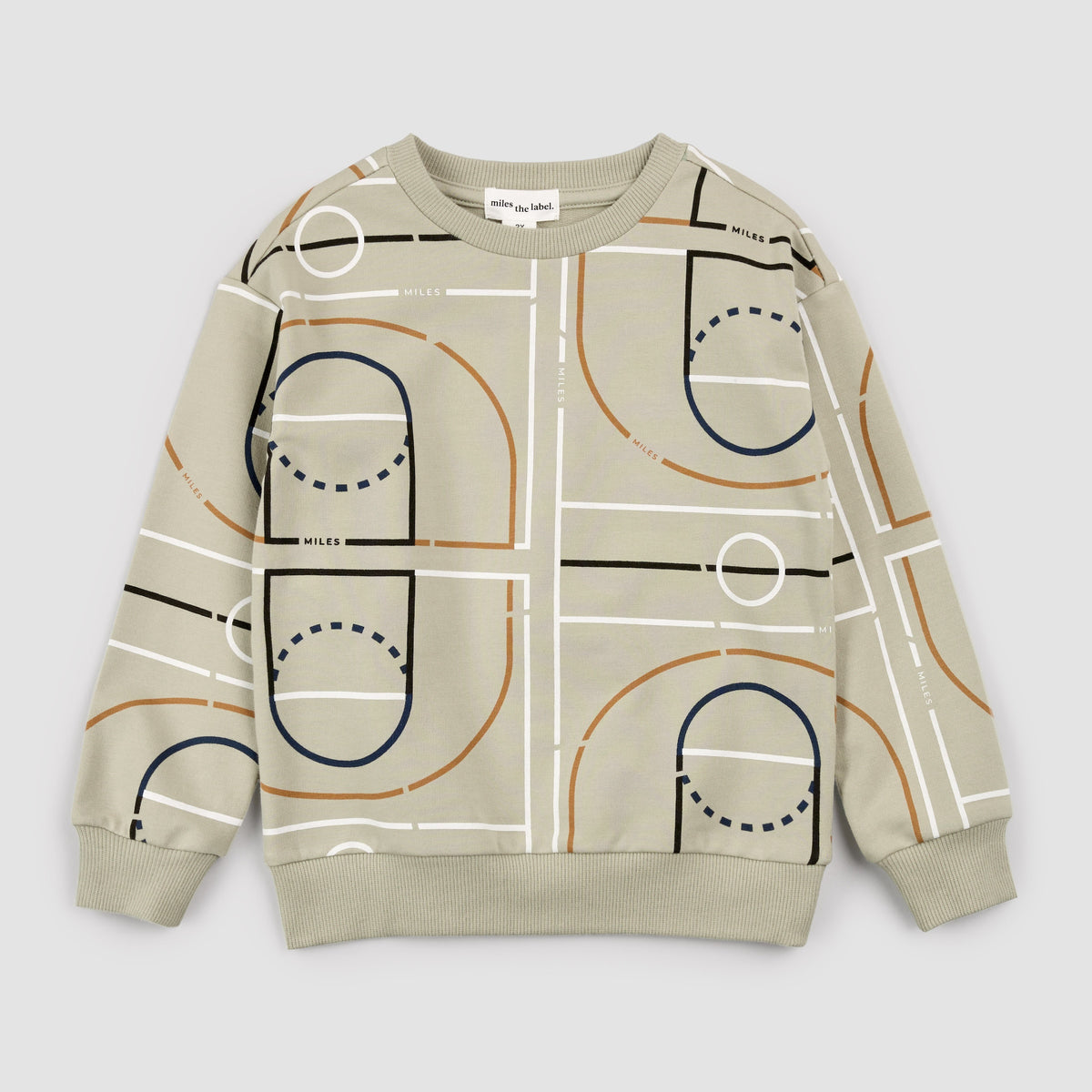 Gymnasium Print on Stone Sweatshirt – miles the label