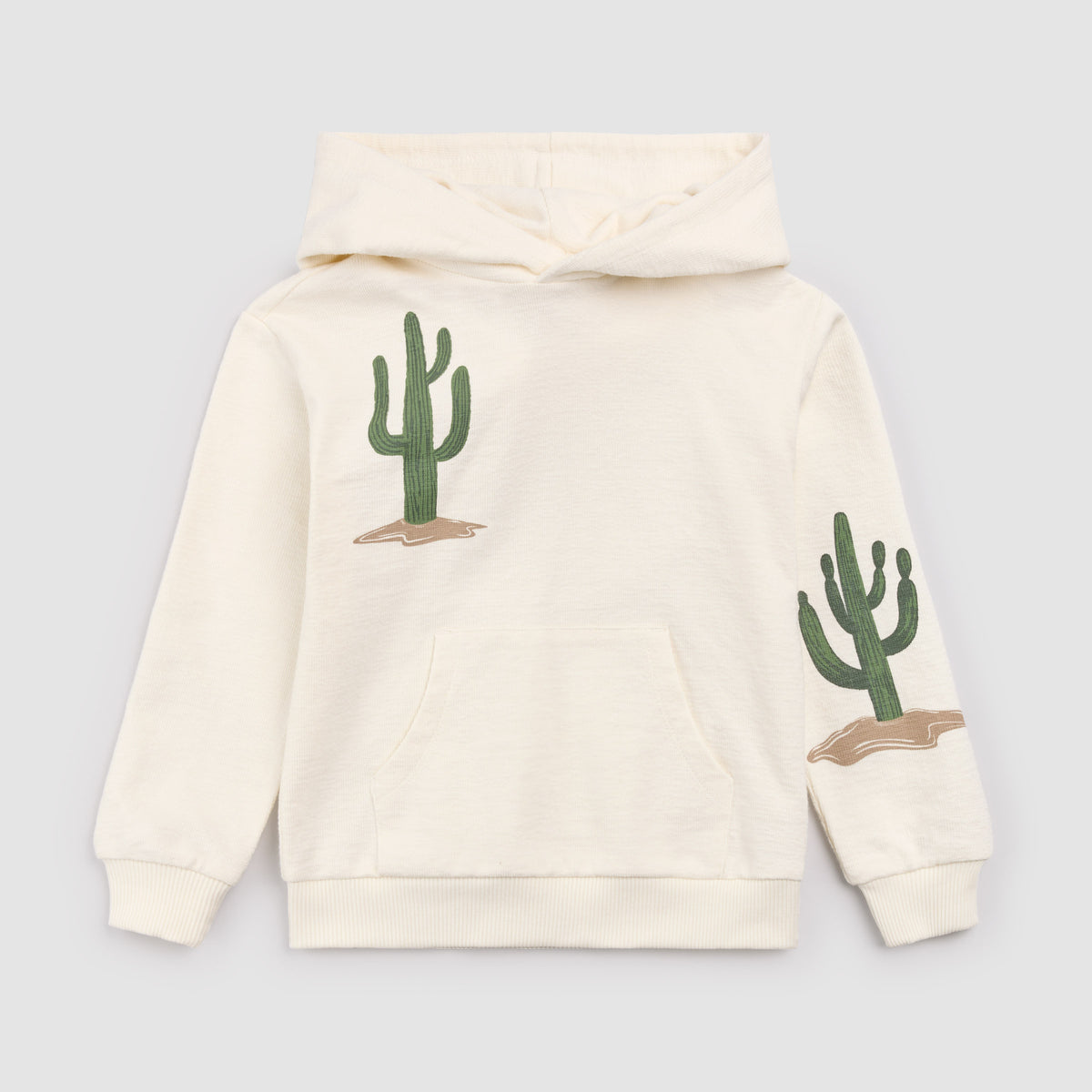 Cactus on Ivory Hooded Sweatshirt 7