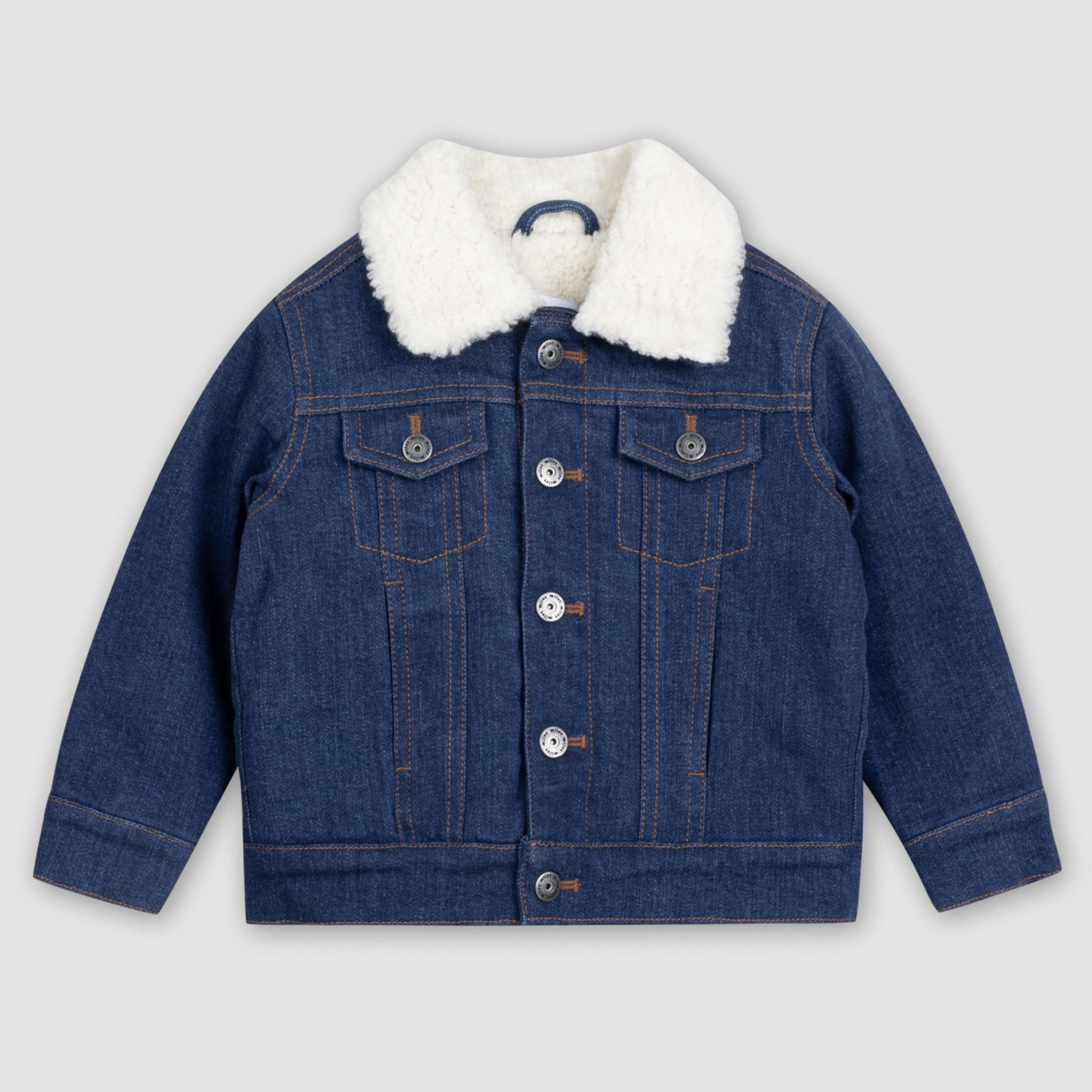 Classic Blue Sherpa-Lined Denim Jacket – miles the label