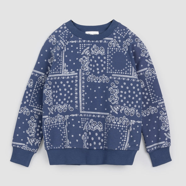 Paisley Print on Miles Blue Sweatshirt – miles the label