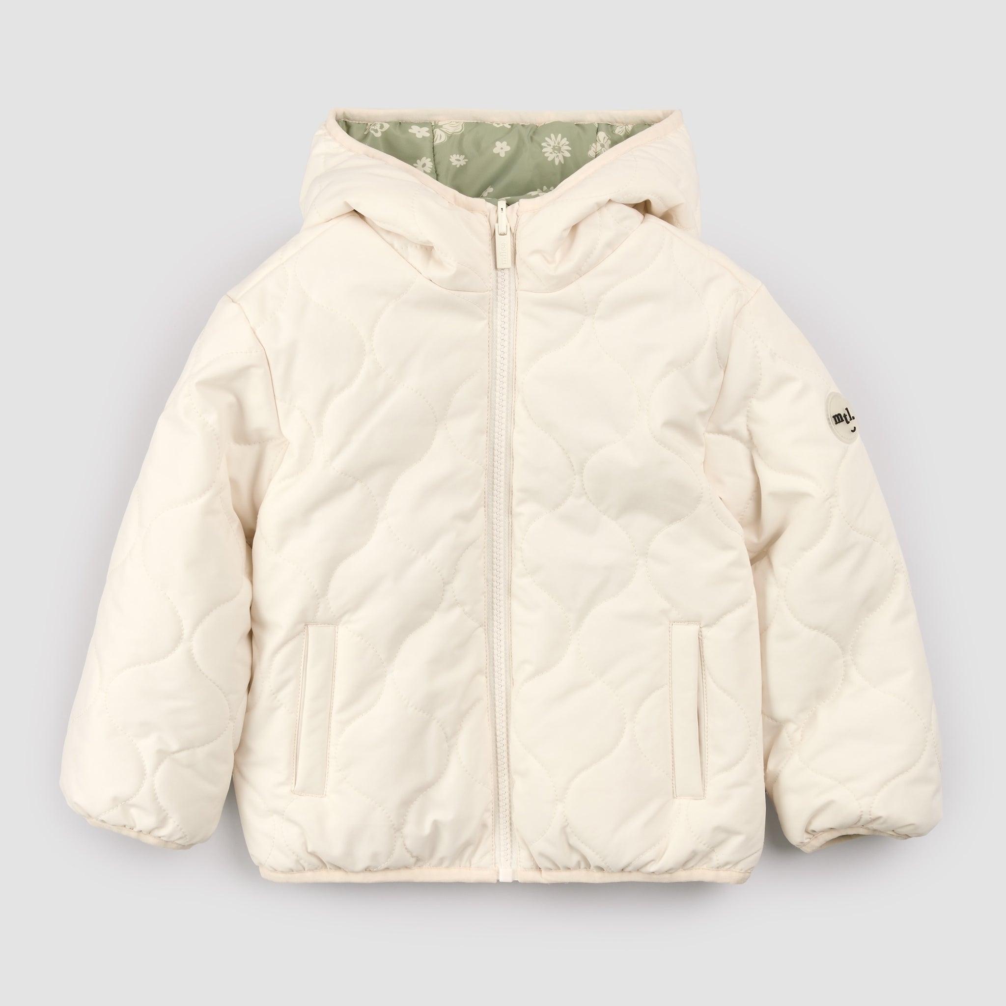 Sage Floral Print on Birch Reversible Jacket – miles the label