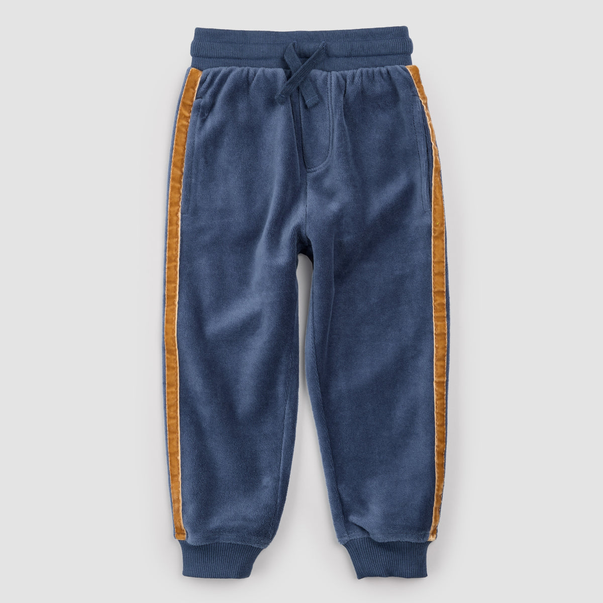 Retro Stripe on Miles Blue Velour Joggers – miles the label