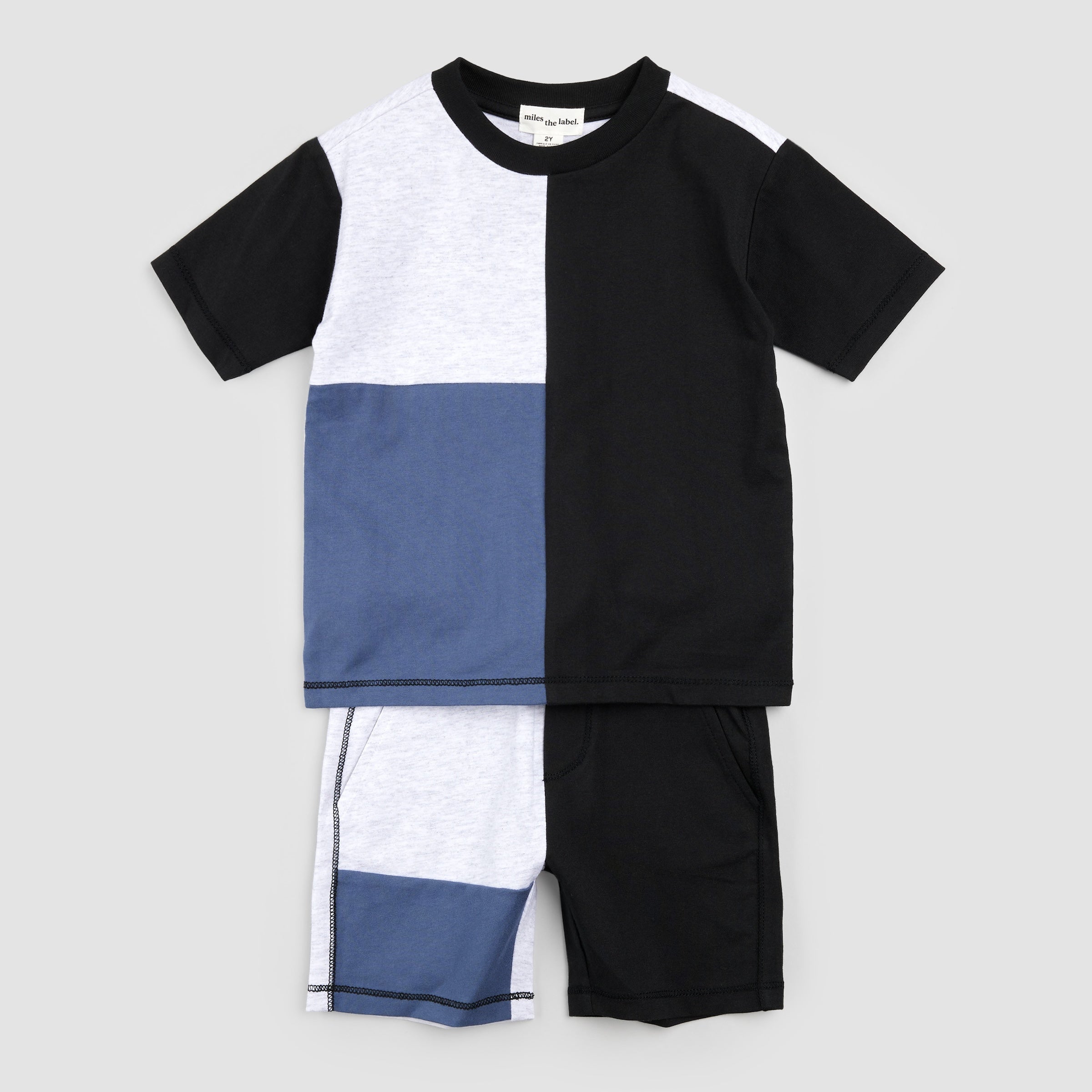 Color-Block Tee & Shorts Set