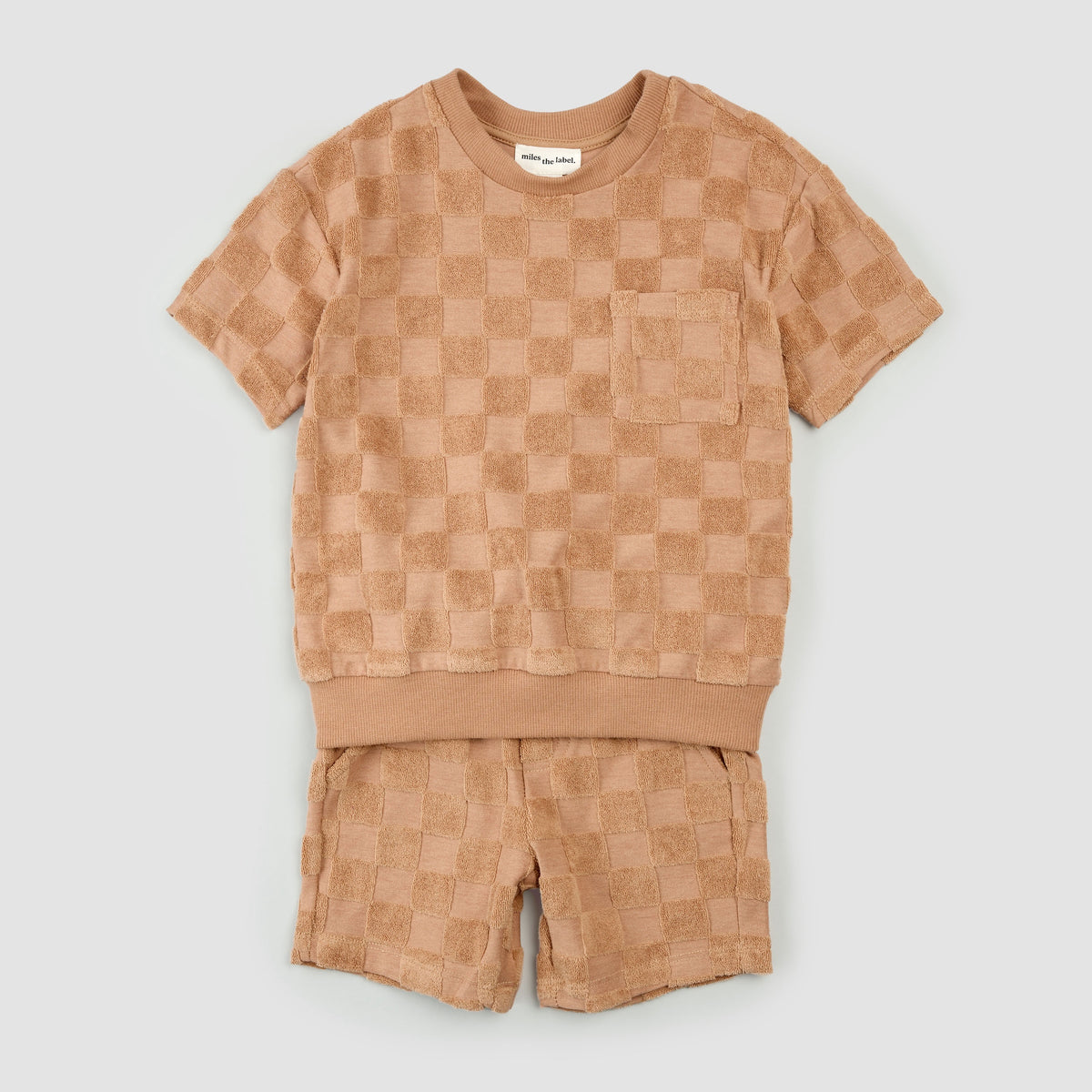 Boy Kids Terry Stuff Dress In T-Rock Print Design Yellow Color