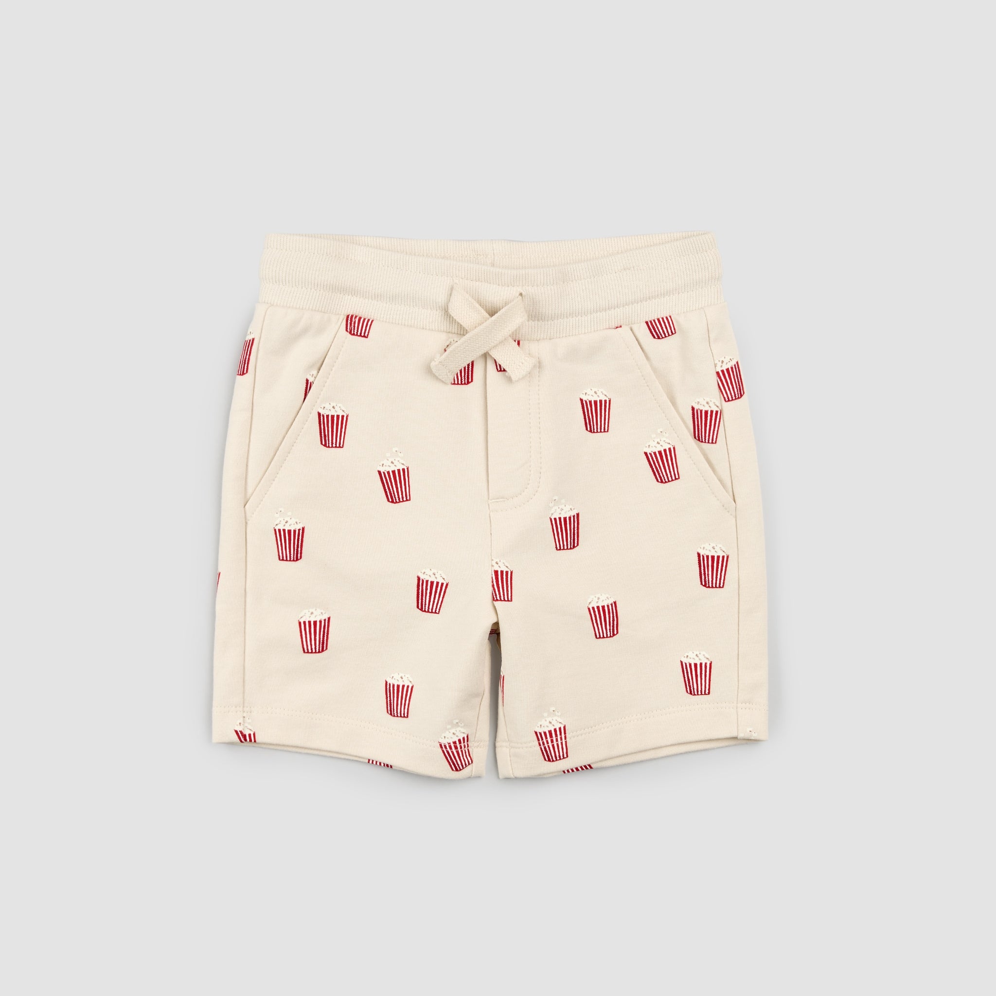 Popcorn Print on Beige Shorts – miles the label