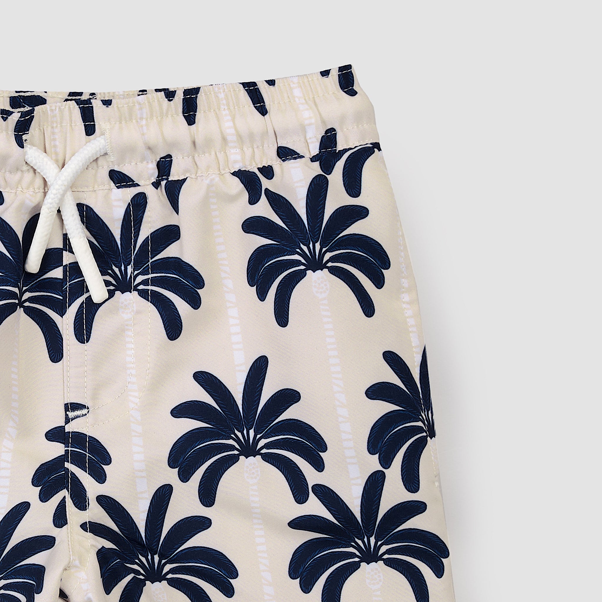 Palm Trees Print on Beige Swim Trunks – miles the label