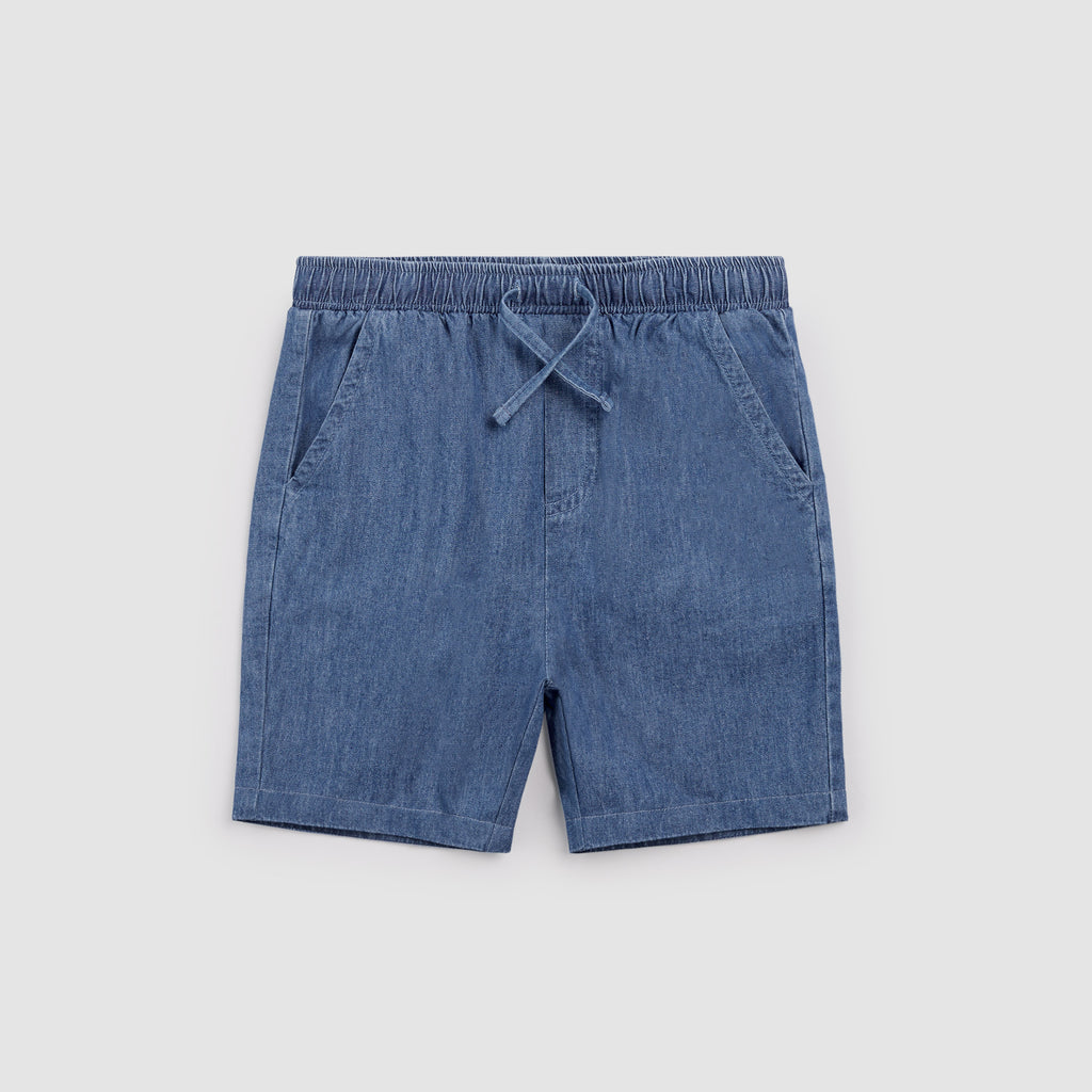 Dark Blue Chambray Shorts – miles the label