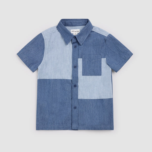 Patchwork Chambray Short Sleeve Shirt – miles the label