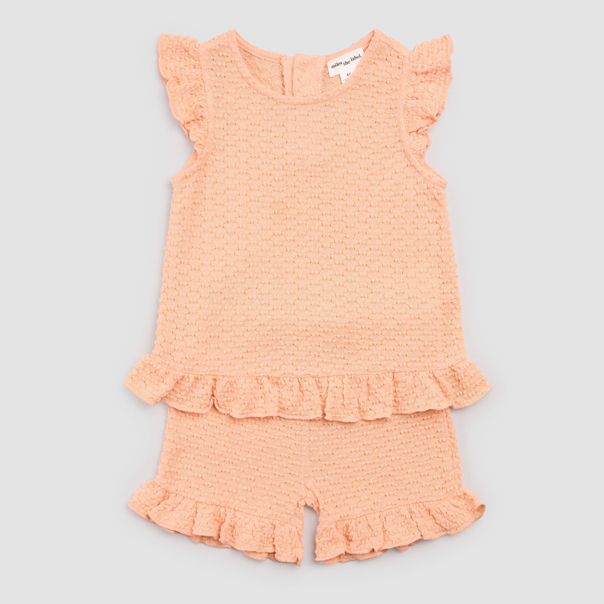 Peach Ruffled Short Set – miles the label