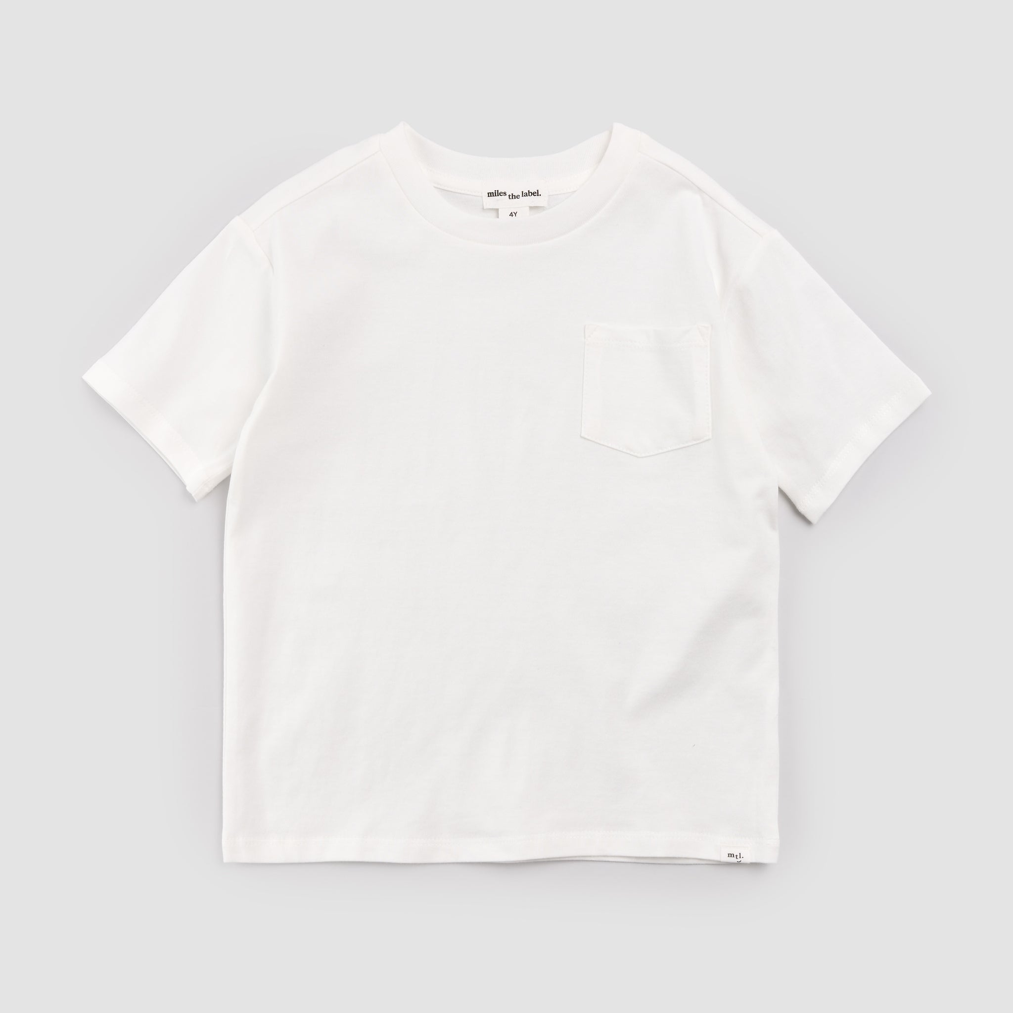 White Miles Basics Pocket Tee – miles the label