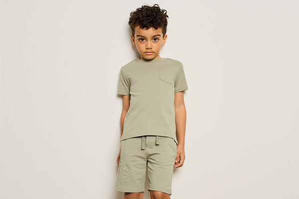 Orange Print on Birch Ruffled Terry Cloth Shorts – miles the