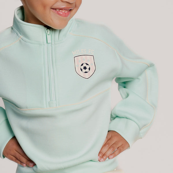 Aqua Half Zip Sweatshirt – miles the label