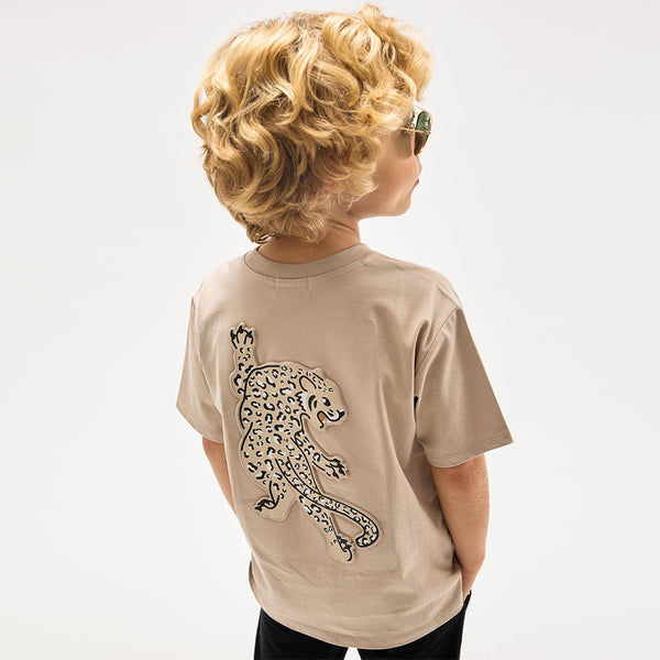 Leopard on Taupe T-Shirt – miles the label