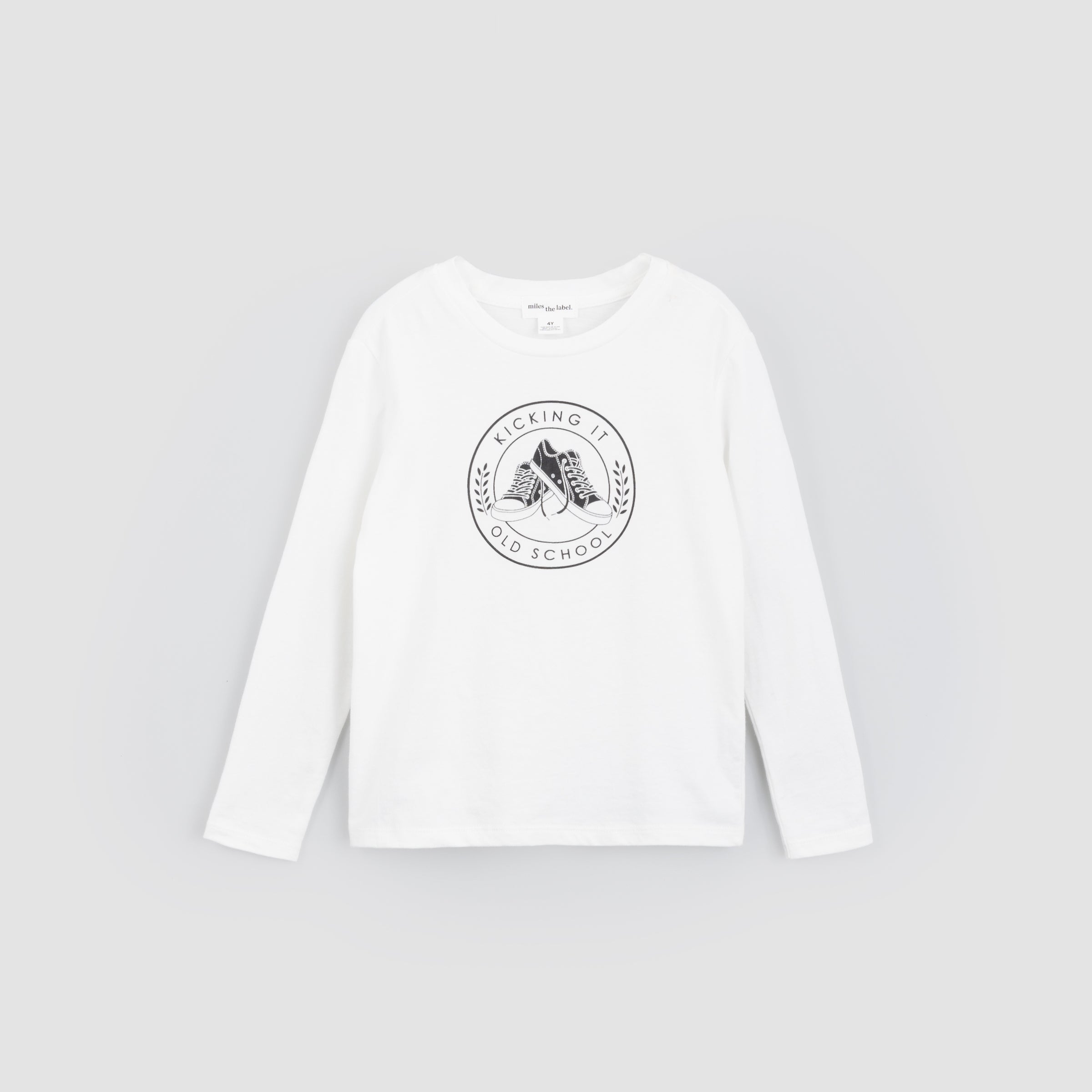 Kicking It Long-Sleeve Off-White T-Shirt – miles the label